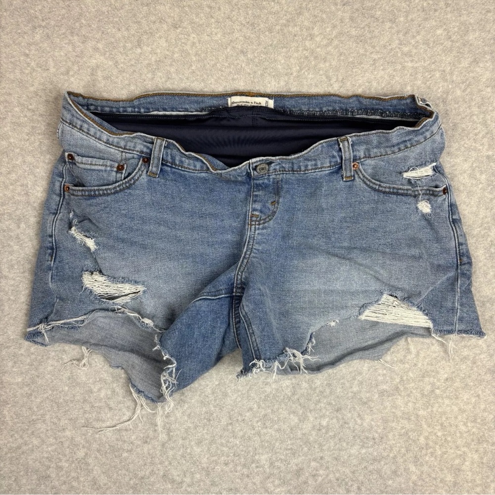 Abercrombie & Fitch Womens The 4" Mom Shorts Maternity Cutoff Denim Shorts Sz 32